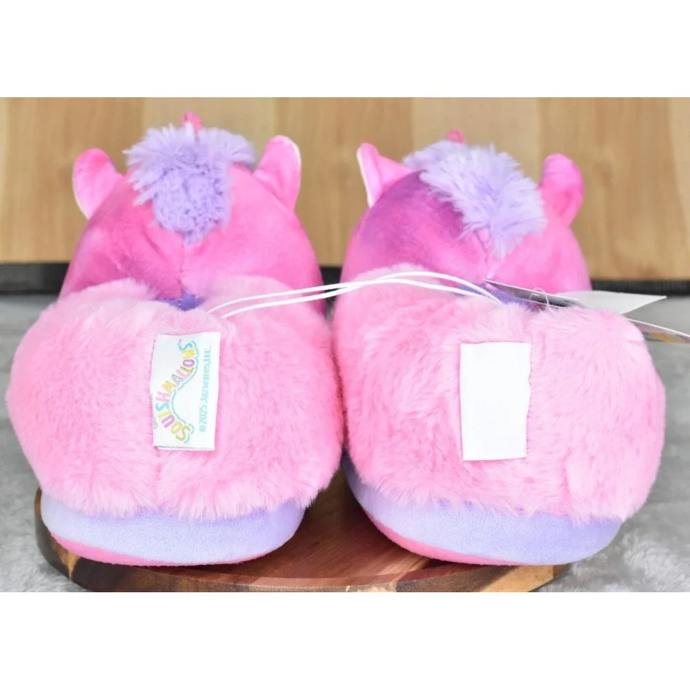 Jazwares Squishmallows Girls Size S 11/12 Lola The Unicorn Pink Slippers